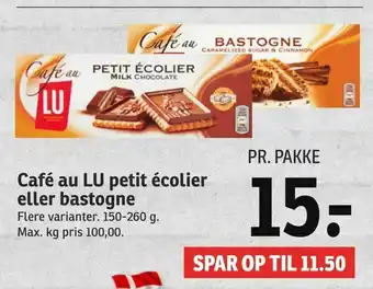 SPAR Café au LU petit écolier eller bastogne tilbud