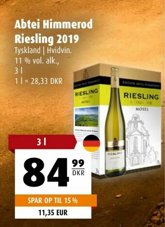 Scandinavian Park Abtei Himmerod Riesling 2019 tilbud