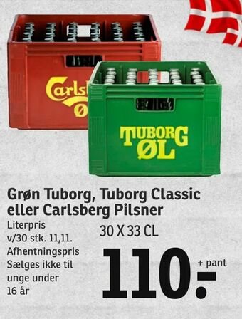 SPAR Grøn Tuborg, Tuborg Classic eller Carlsberg Pilsner tilbud