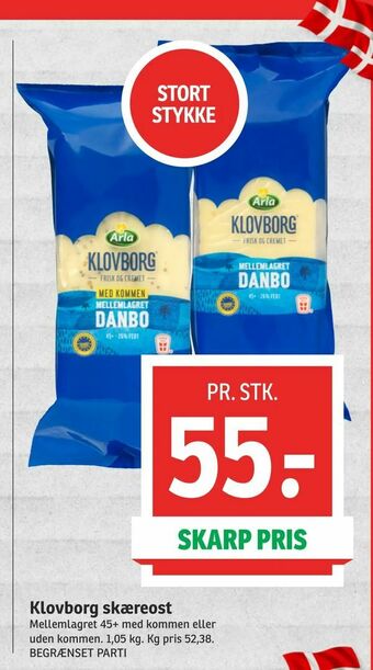 SPAR Klovborg skæreost tilbud