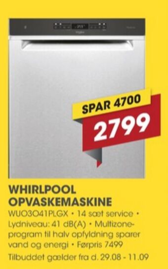 Punkt1 Whirlpool opvaskemaskine tilbud