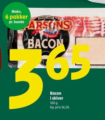 Coop 365 Bacon i skiver tilbud