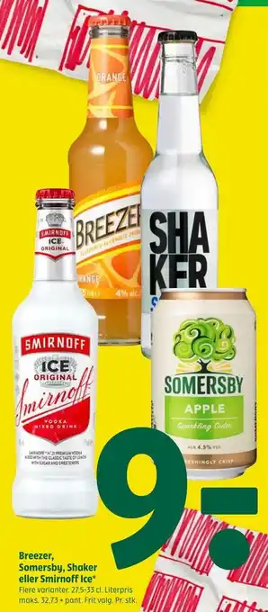 Coop 365 Breezer, somersby, shaker eller smirnoff ice tilbud