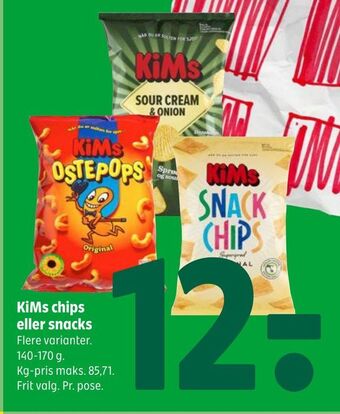 Coop 365 Kims chips eller snacks tilbud