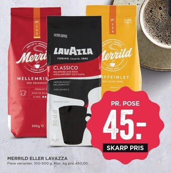 MENY Merrild el. lavazza tilbud