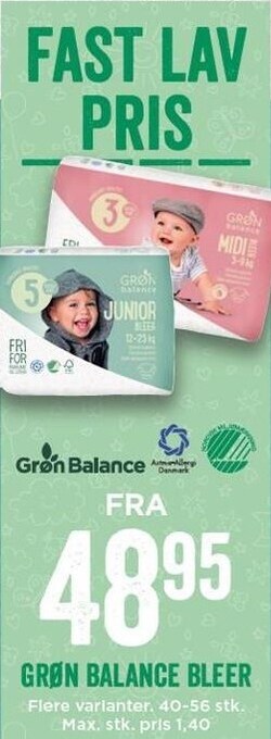 MENY Grøn balance bleer tilbud