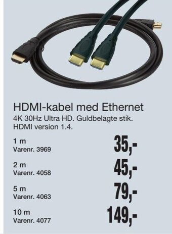 Harald Nyborg HDMI-kabel med Ethernet tilbud