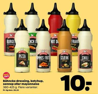 Netto Bähncke dressing, ketchup, sennep eller mayonnaise tilbud