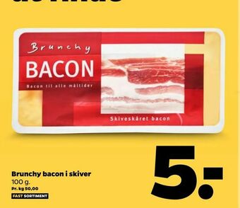 Netto Brunchy bacon i skiver tilbud
