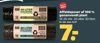Netto Affaldsposer af 100 % genanvendt plast tilbud