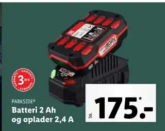 Lidl Batteri 2 ah og oplader 2,4 a tilbud