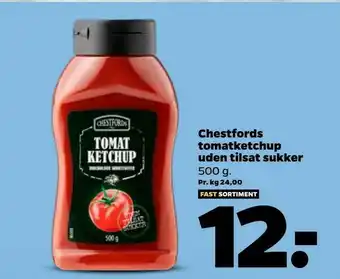 Netto Chestfords tomatketchup uden tilsat sukker tilbud