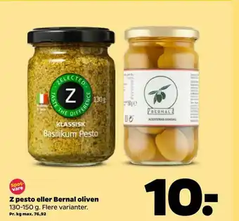 Z pesto eller Bernal oliven