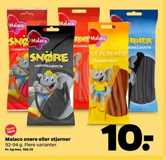 Netto Malaco snøre eller stjerner tilbud