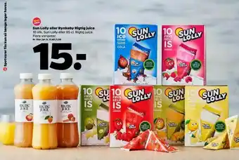 Netto Sun Lolly eller Rynkeby Rigtig juice tilbud
