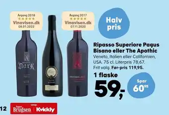 Kvickly Ripasso superiore pagus bisano eller the apothic tilbud
