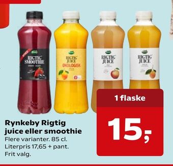 Kvickly Rynkeby rigtig juice eller smoothie tilbud