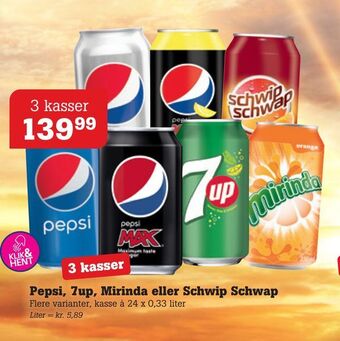 Poetzsch Padborg Pepsi, 7up, mirinda eller schwip schwap tilbud