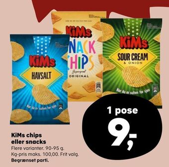 SuperBrugsen Kims chips eller snacks tilbud
