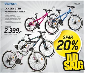 Thansen Mountainbike 24" eller 26" tilbud