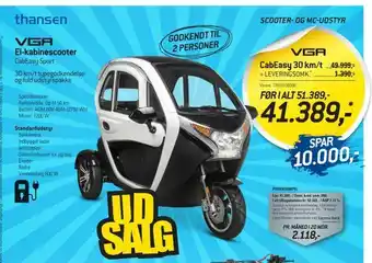 Thansen El-kabinescooter cabeasy sport tilbud