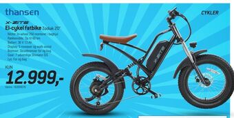 Thansen El-cykel fatbike tilbud