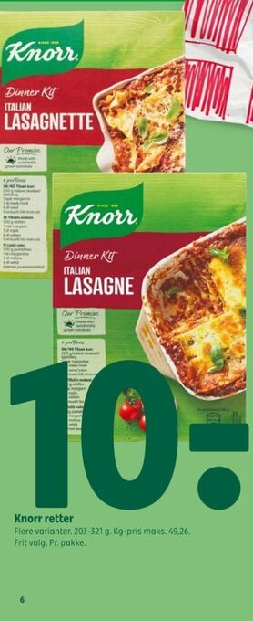 Coop 365 Knorr pastaretter tilbud