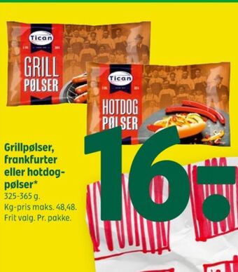 Tican foods grillpølser