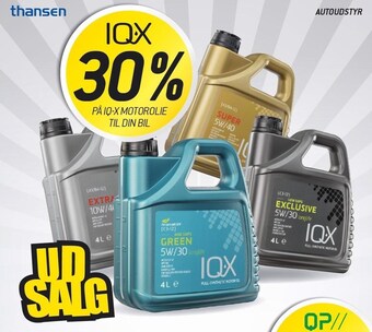 Thansen Spar 30% på iq-x motorolie til din bil tilbud