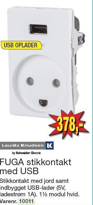 Harald Nyborg Fuga stikkontakt med usb tilbud