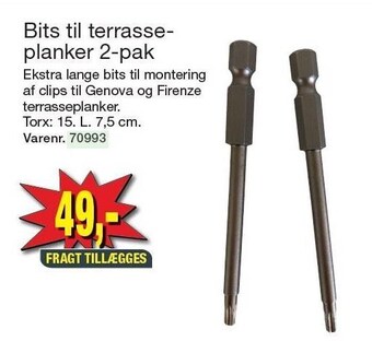 Harald Nyborg Bits til terrasseplanker 2-pak tilbud
