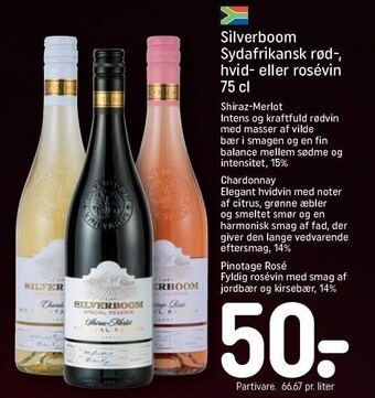 REMA 1000 Silverboom sydafrikansk rød-, hvid- el. rosévin tilbud