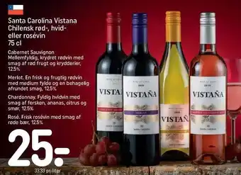 REMA 1000 Santa carolina vistana chilensk rød-, hvid- el- rosévin tilbud