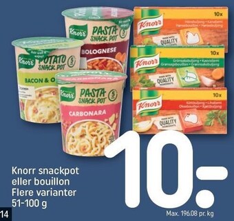 REMA 1000 Knorr snackpot eller bouillon tilbud