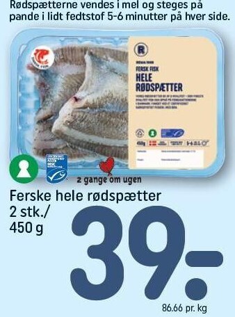 REMA 1000 Ferske hele rødspætter tilbud