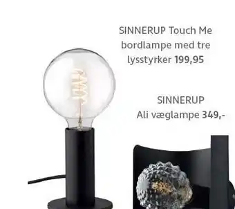 Sinnerup Sinnerup touch me bordlampe med tre lysstyrker tilbud