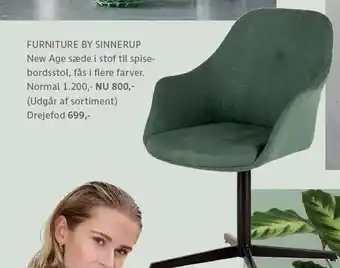 Sinnerup New age sæde i stof til spisebordsstol, fås i flere farver tilbud