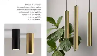 Sinnerup Sinnerup cordinate lampeserie i sort el. messing tilbud