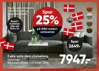Bilka Sofa med chaiselong tilbud