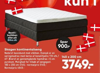 Bilka Skagen kontinentalseng tilbud