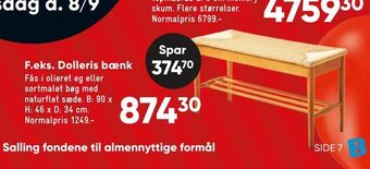 Bilka Dolleris bænk tilbud