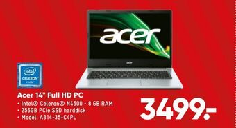 Acer 14" full hd pc