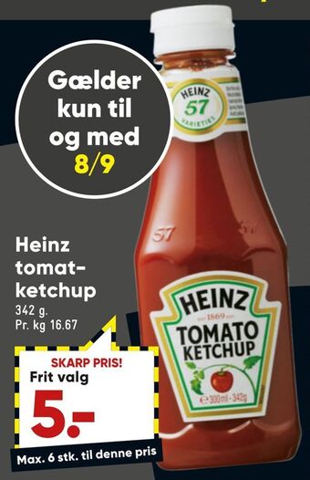 Bilka Heinz tomatketchup tilbud