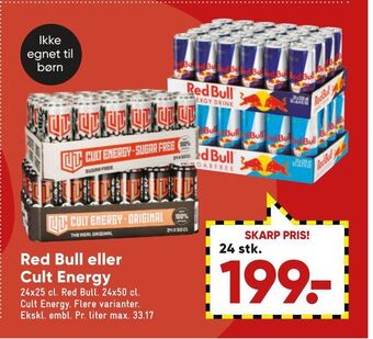 Red bull eller cult energy