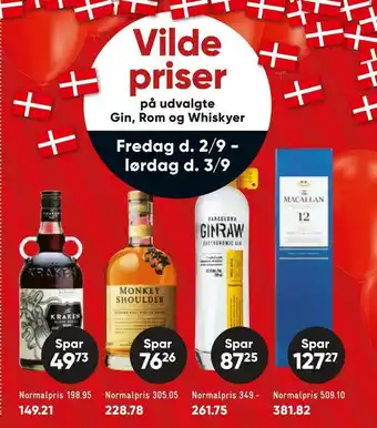Udvalgte gin, rom og whiskyer