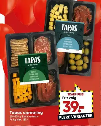 Bilka Tapas anretning tilbud