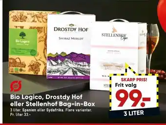 Bilka Bio logico, drostdy hof eller stellenhof bag-in-box tilbud