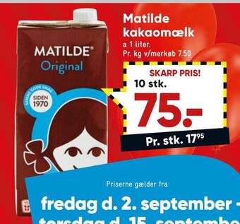 Bilka Matilde kakaomælk tilbud
