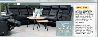 Daells Bolighus Lækker hjørnesofa med usb-indgang tilbud