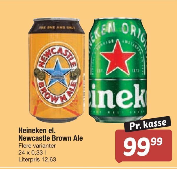 Heineken el. newcastle brown ale tilbud hos Fakta Tyskland